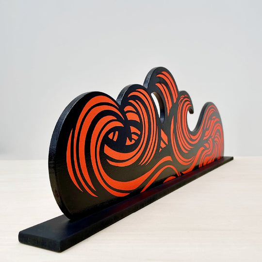 KEN IKEDA – Gift The Wave-II (Red) | Acrylic & Spray Paint Artwork on MDF