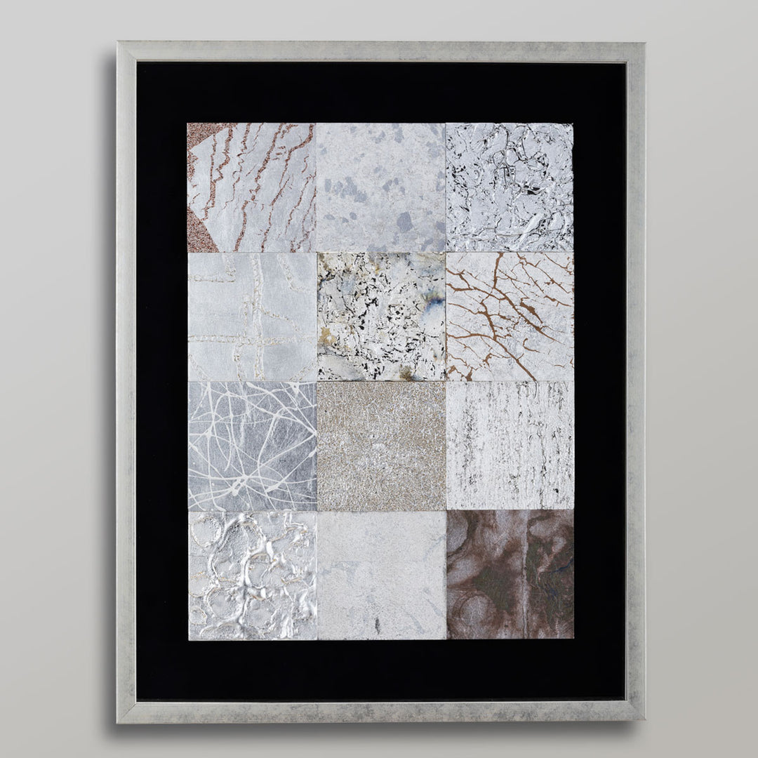 A modern foil interior art panel from Hakuichi LUXE series. The LUXE SILVER (Silver / Large) combines metallic foil texture with a clean contemporary design, making it suitable for hotels, gift spaces, offices, and premium gift