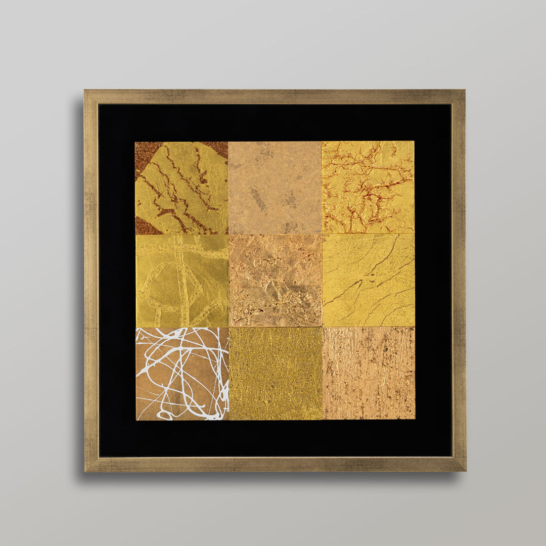 A modern foil interior art panel from Hakuichi LUXE series. The LUXE GOLD (Gold / Medium) combines metallic foil texture with a clean contemporary design, making it suitable for hotels, gift spaces, offices, and premium gift di