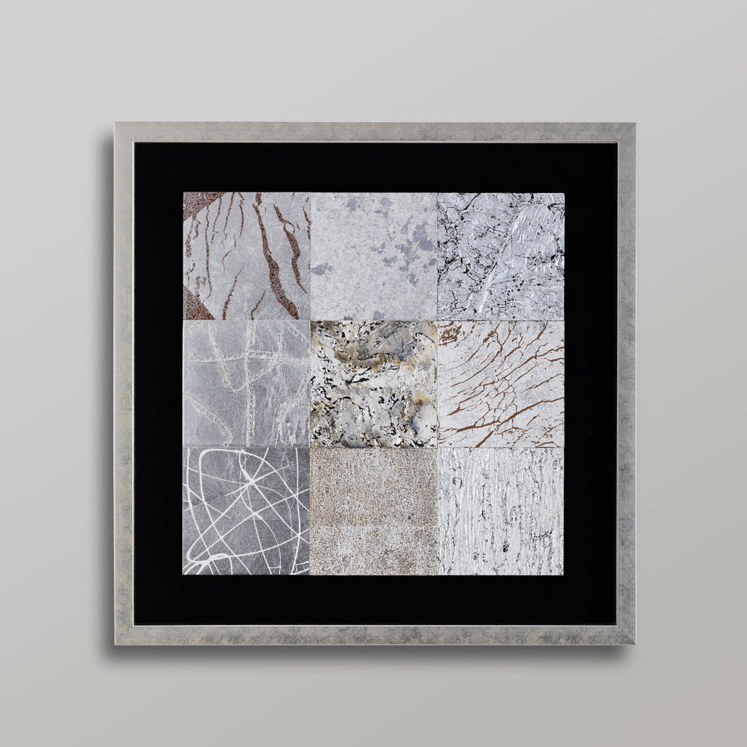 A modern foil interior art panel from Hakuichi LUXE series. The LUXE SILVER (Silver / Medium) combines metallic foil texture with a clean contemporary design, making it suitable for hotels, gift spaces, offices, and premium gif