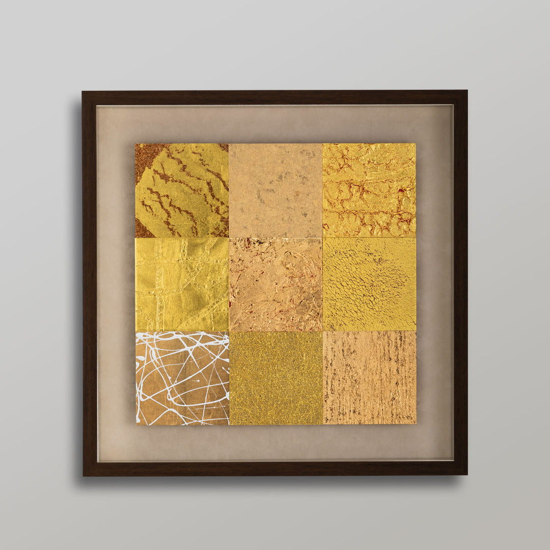 A modern foil interior art panel from Hakuichi LUXE series. The LUXE GOLD (Brown / Medium) combines metallic foil texture with a clean contemporary design, making it suitable for hotels, gift spaces, offices, and premium gift d