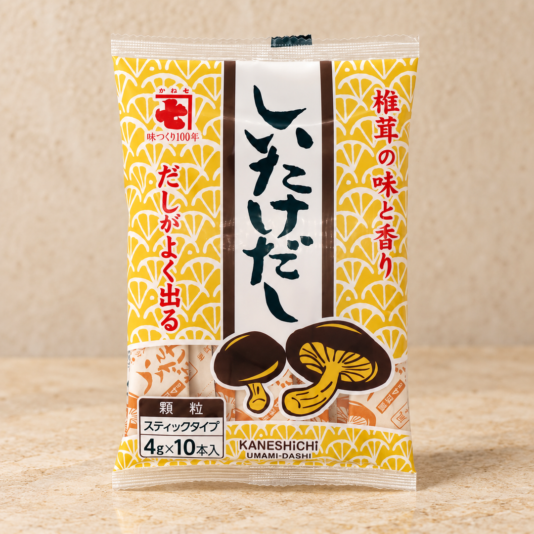 Kaneshichi Shiitake Dashi Seasoning – Granulated Umami Stock Sticks (4g × 10 sticks)