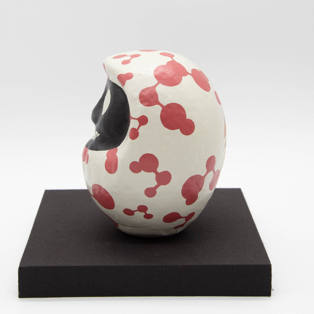 KEN IKEDA D.N.A DARUMA RED – Size 5 (approx. 15 cm) with Pedestal