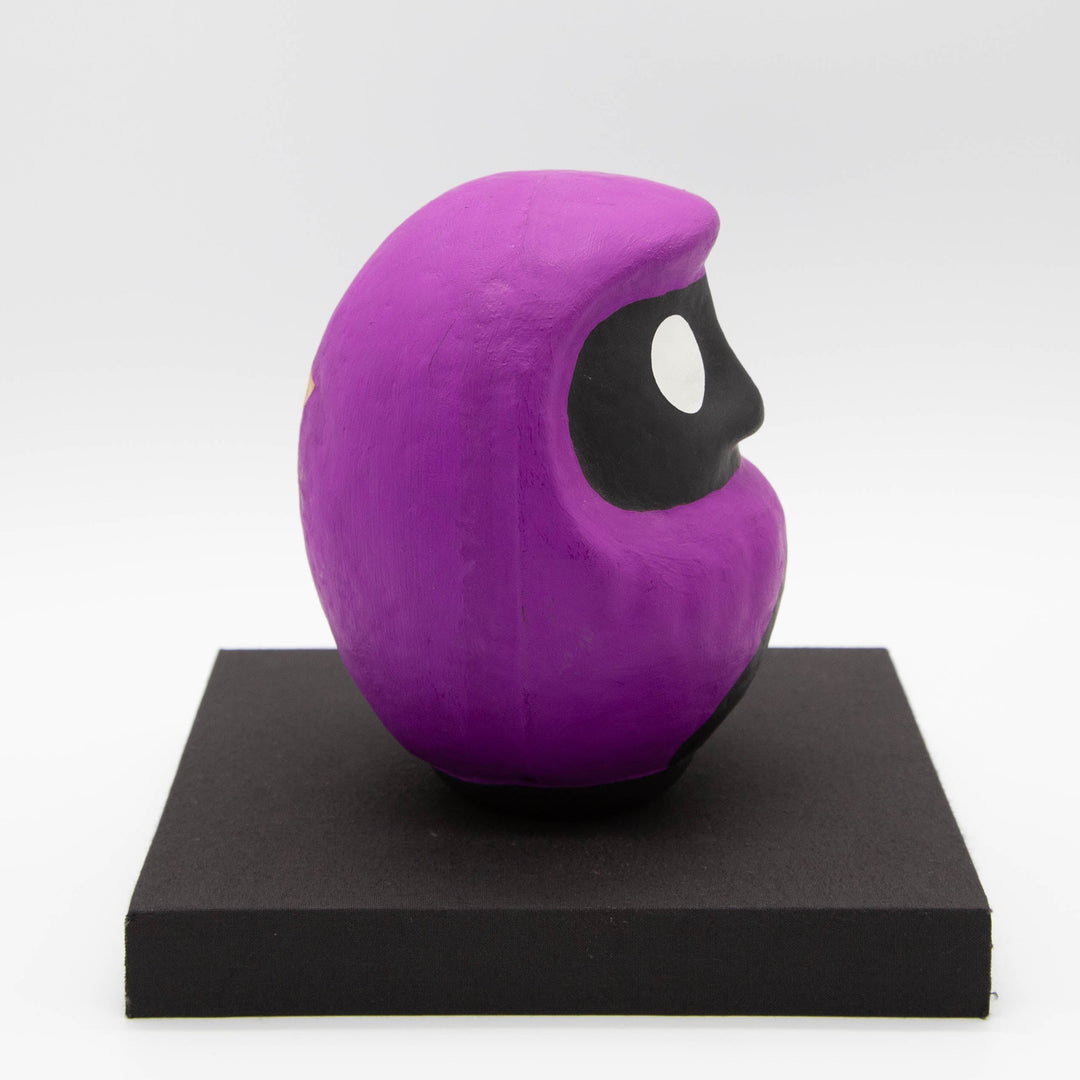 KEN IKEDA DARUMA purple type:d – Size 5 (approx. 15 cm) with Pedestal