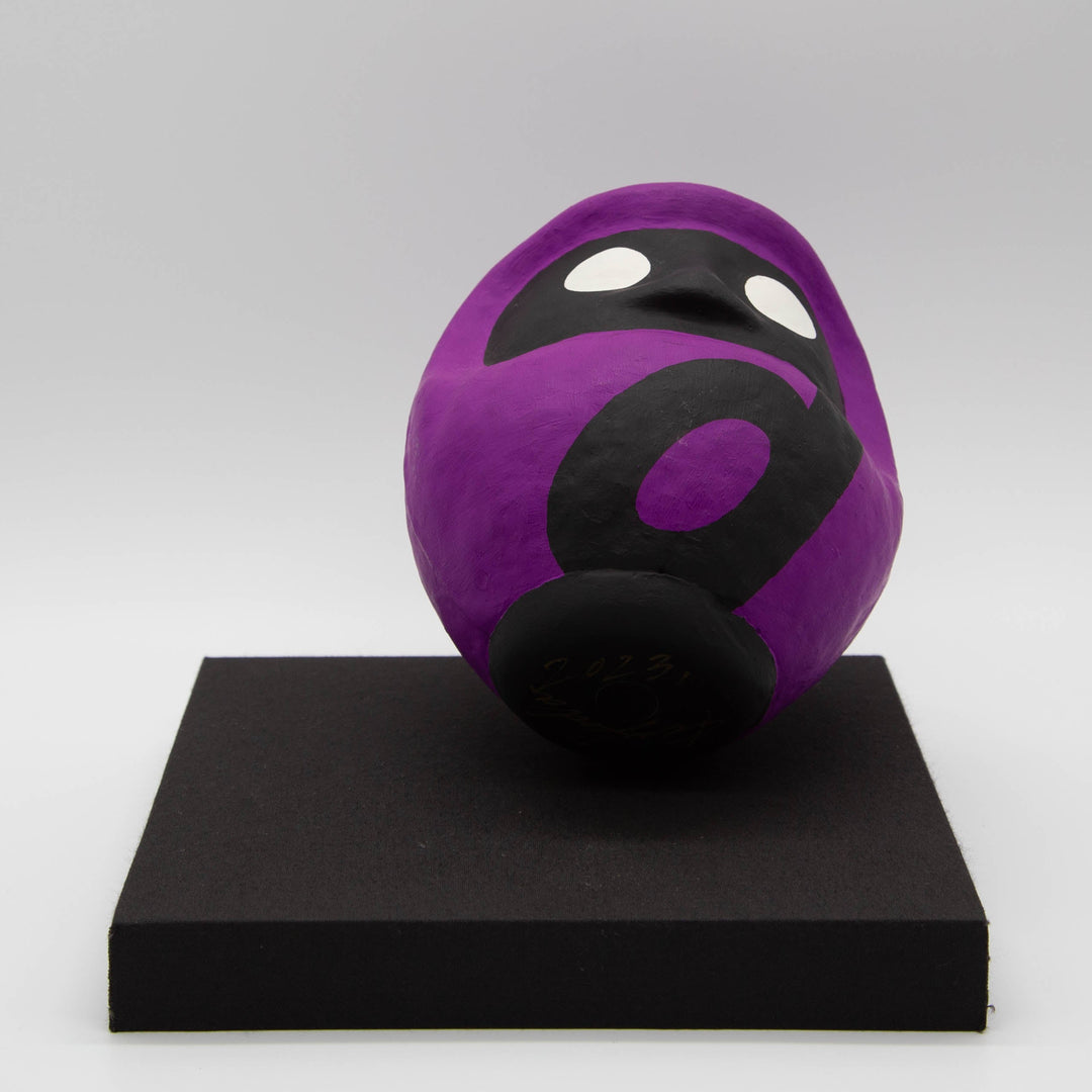 KEN IKEDA DARUMA purple type:d – Size 5 (approx. 15 cm) with Pedestal