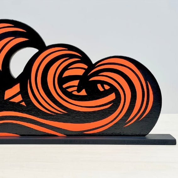 KEN IKEDA – Gift The Wave-II (Red) | Acrylic & Spray Paint Artwork on MDF
